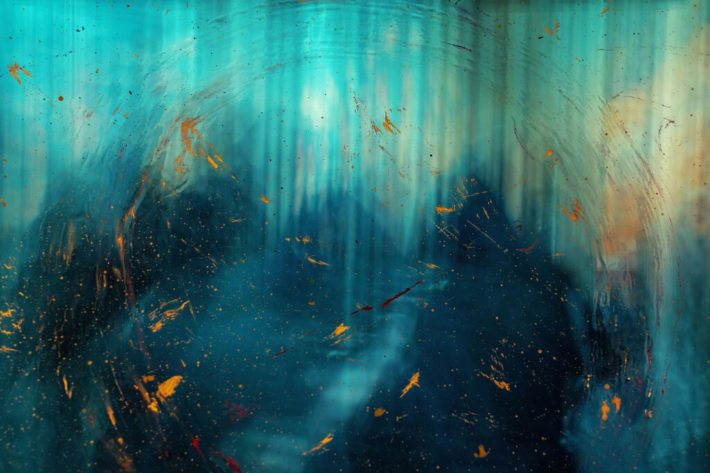 Blue and gold abstract wallpaper